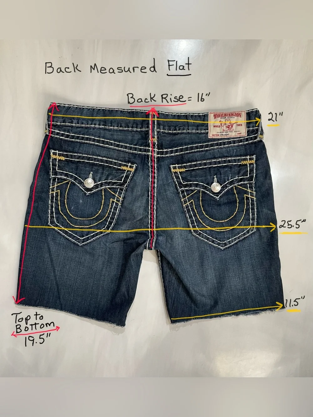 True Religion Men’s Cut Offs Shorts Size 40